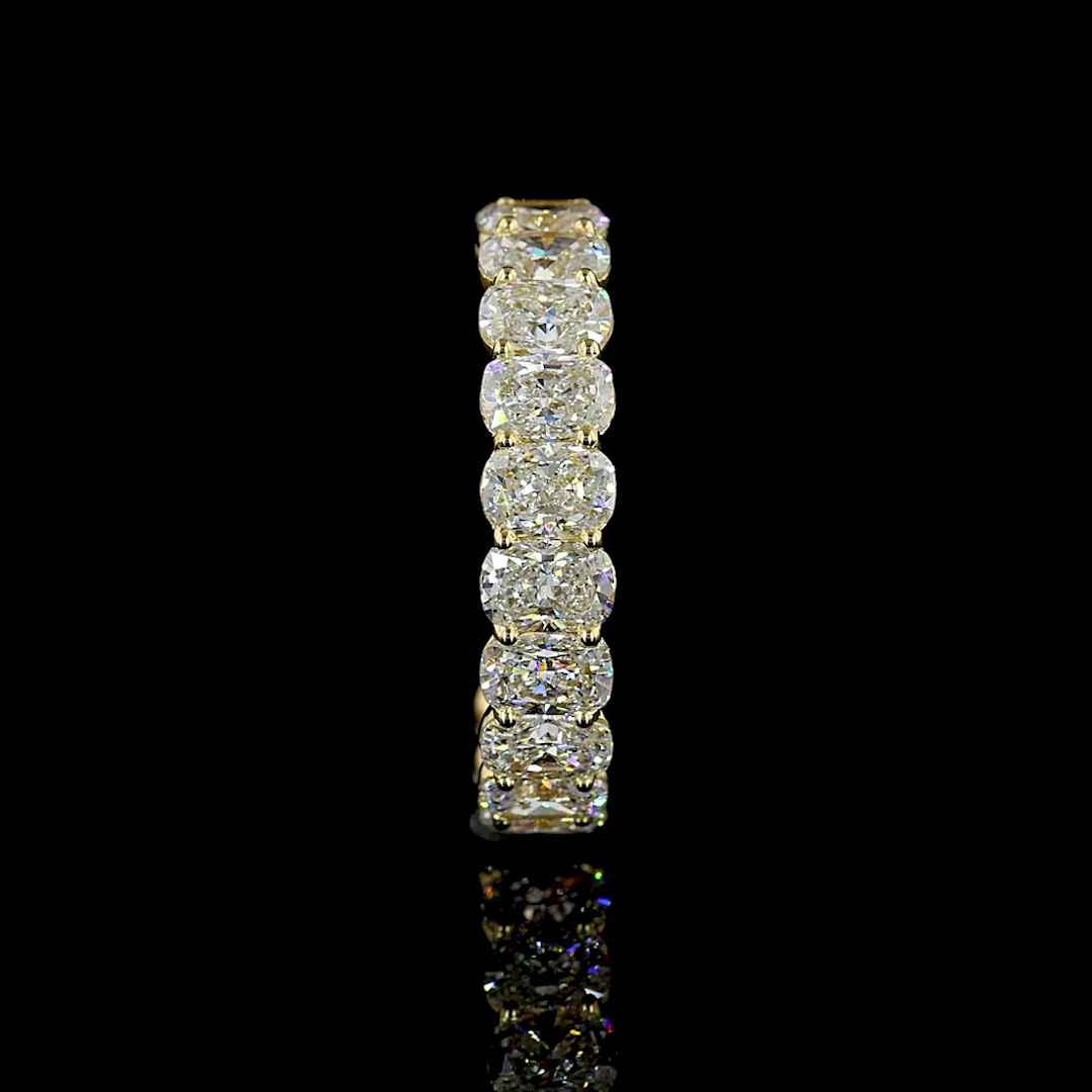 3ctw Cushion Prong Diamond 3/4 Eternity Band