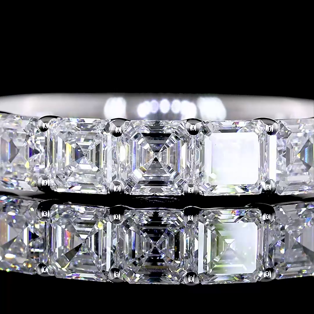 1ctw Prong Asscher Seven Stone Band