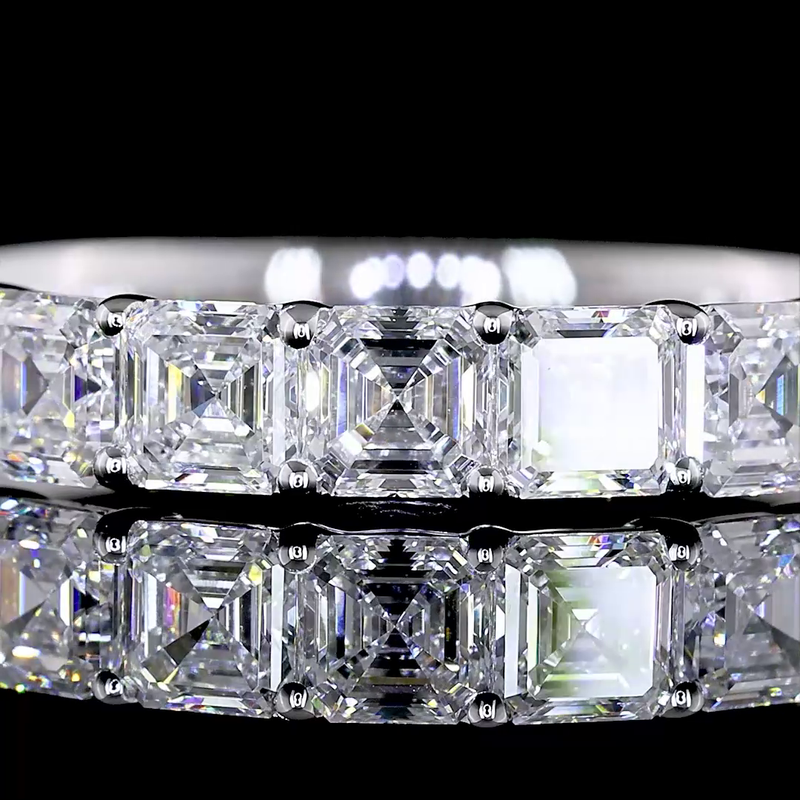 1ctw Prong Asscher Seven Stone Band