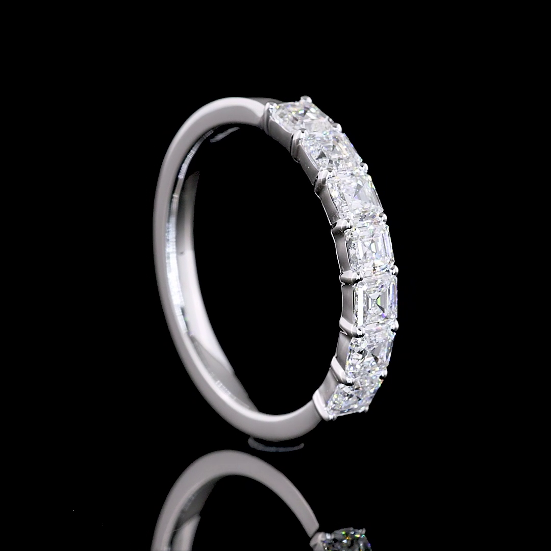 1ctw Prong Asscher Seven Stone Band