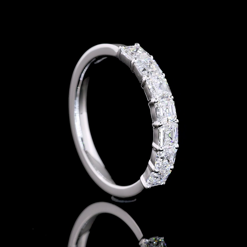 1ctw Prong Asscher Seven Stone Band