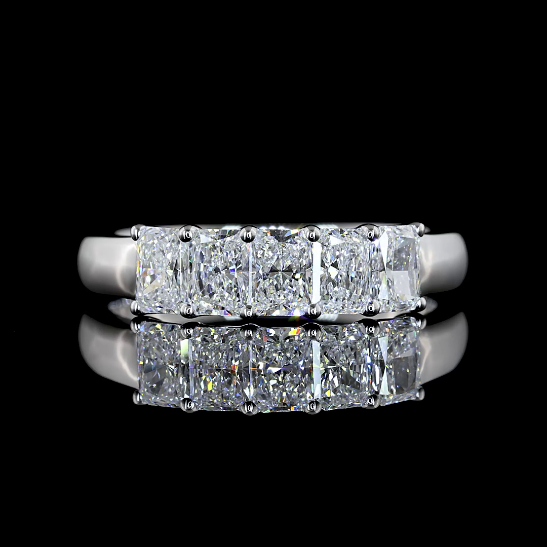 1ctw Prong Radiant Five Stone Band