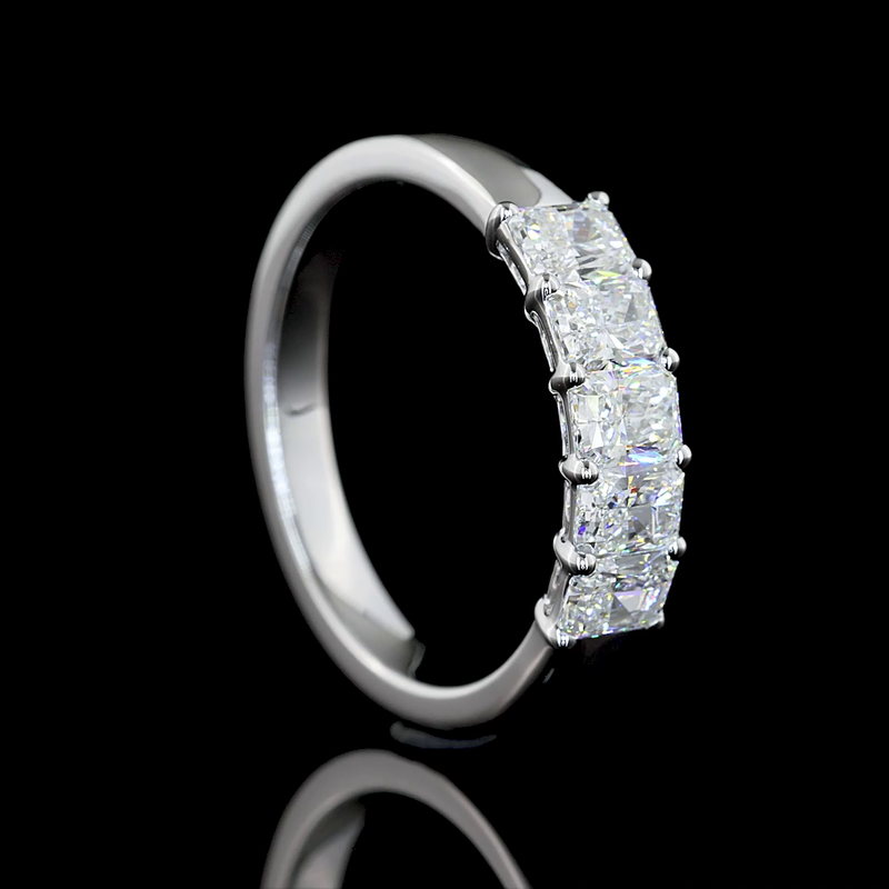 1ctw Prong Radiant Five Stone Band