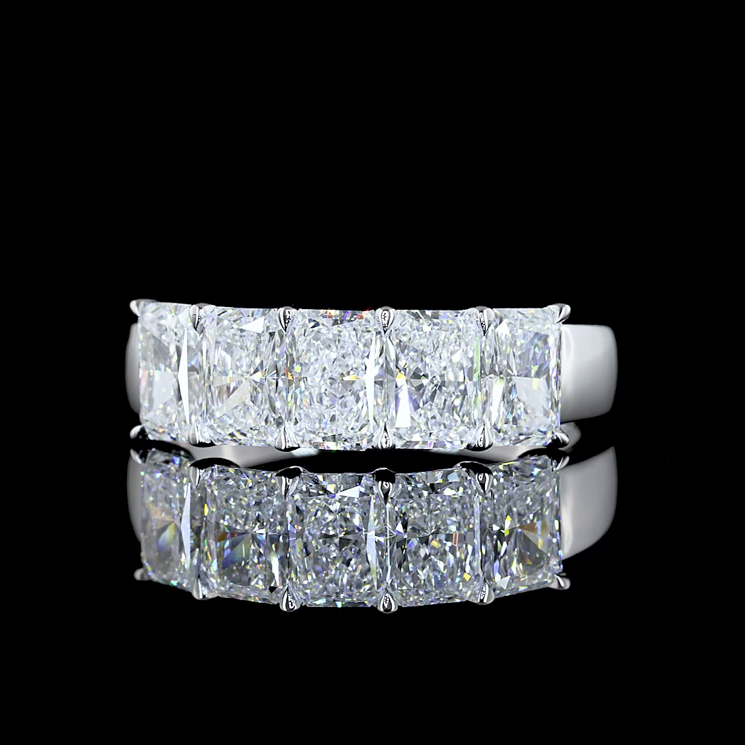 2ctw Prong Radiant Five Stone Band