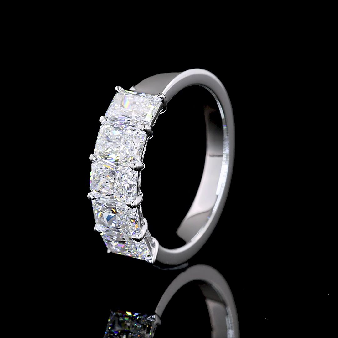 2ctw Prong Radiant Five Stone Band