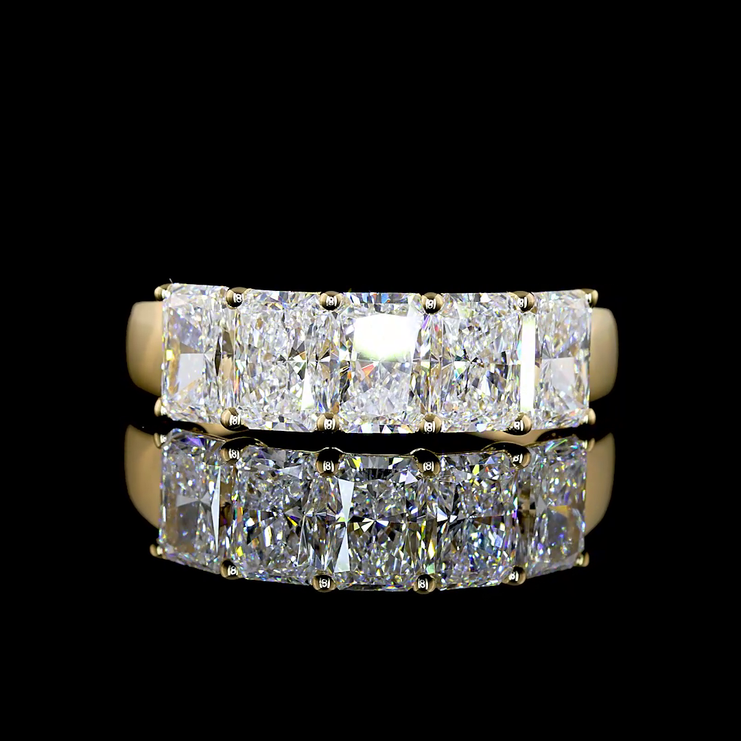 2ctw Prong Radiant Five Stone Band