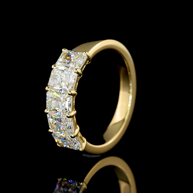 2ctw Prong Radiant Five Stone Band