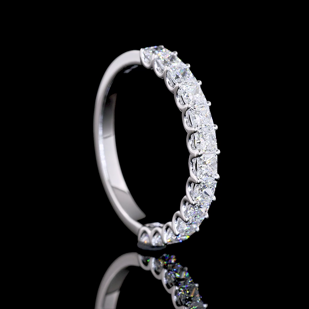1ctw U Prong Princess Half Eternity Band