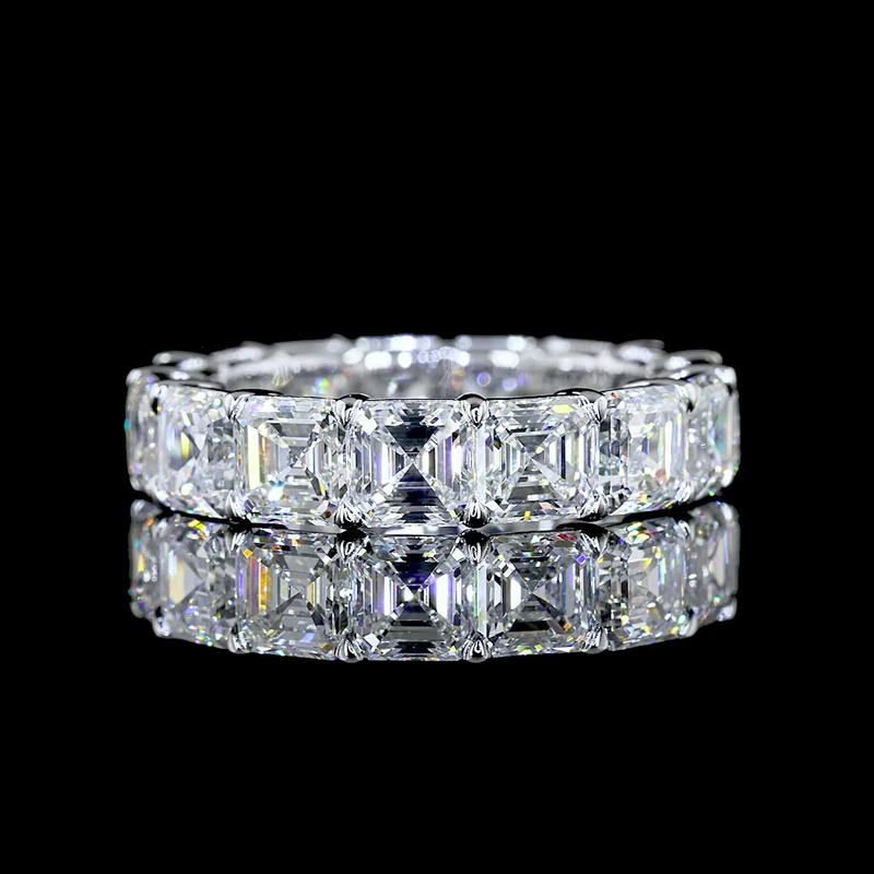 7ctw Asscher Prong Diamond Eternity Band