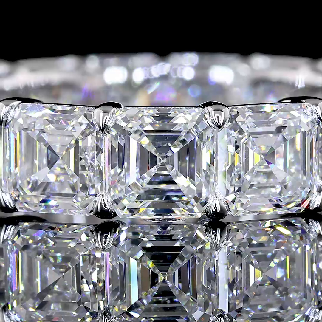 7ctw Asscher Prong Diamond Eternity Band