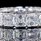 5ctw Asscher Half Bezel Diamond Eternity Band