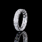5ctw Asscher Half Bezel Diamond Eternity Band