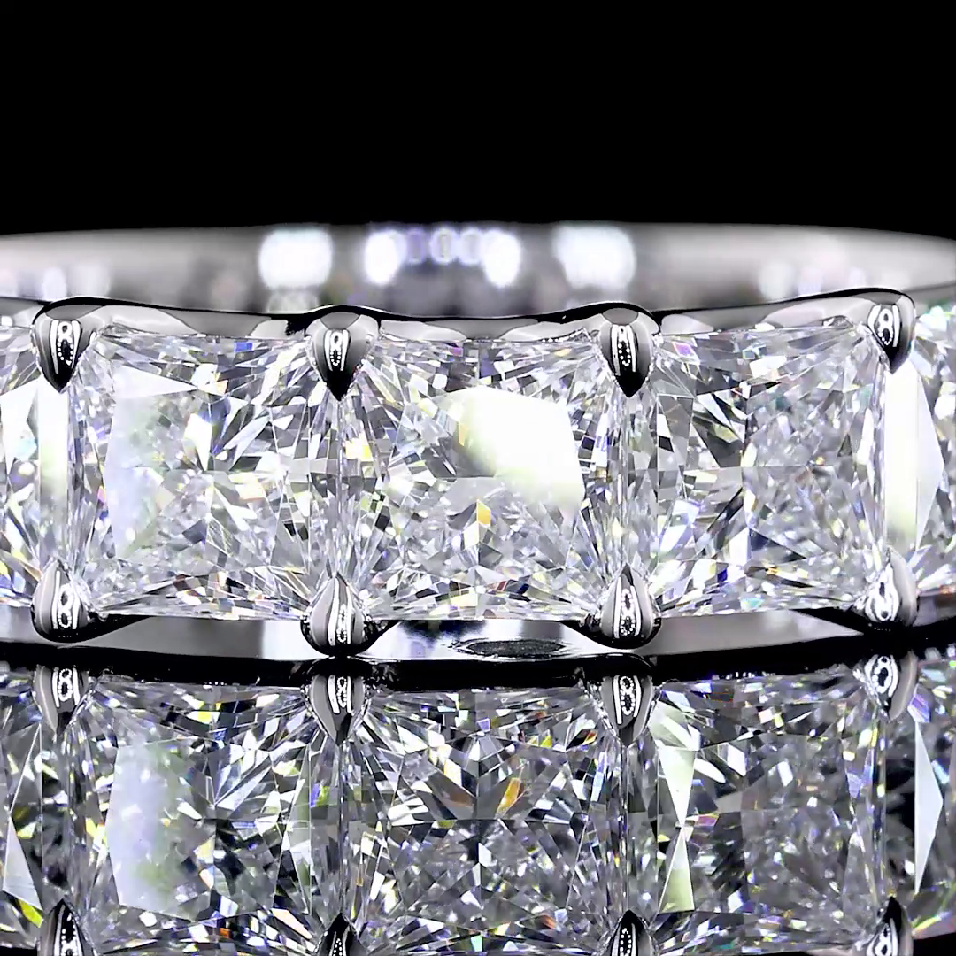 3ctw Princess U Prong Diamond Half Eternity Band