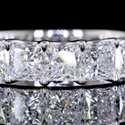 3ctw Princess U Prong Diamond Half Eternity Band