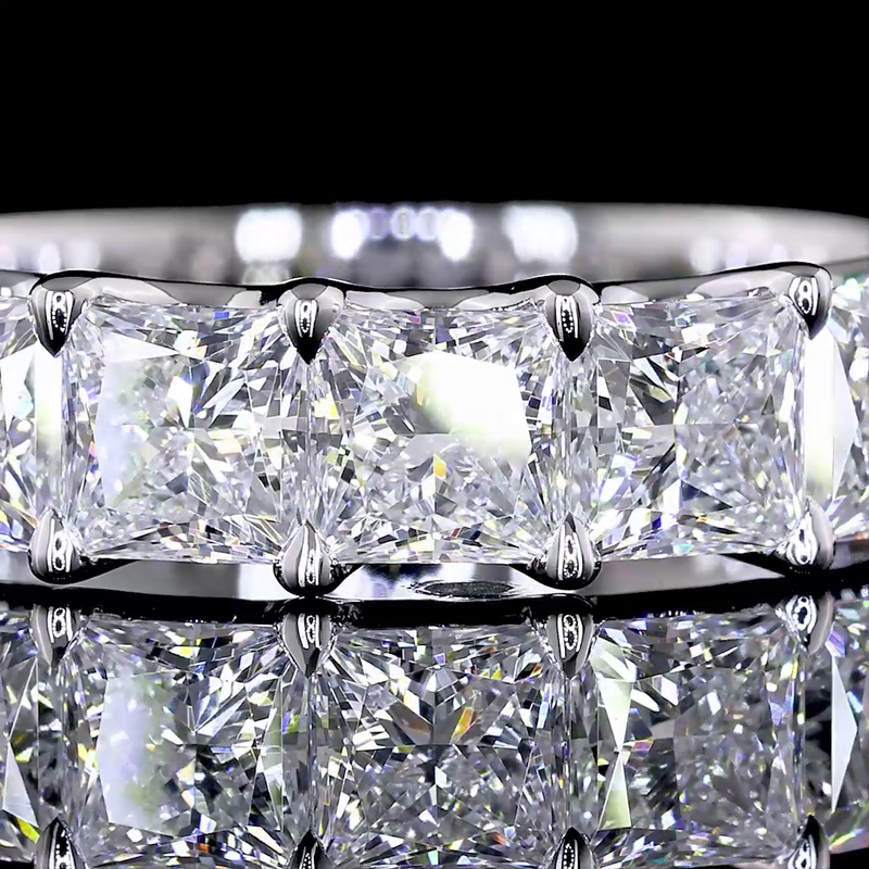 3ctw Princess U Prong Diamond Half Eternity Band