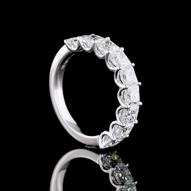 3ctw Princess U Prong Diamond Half Eternity Band