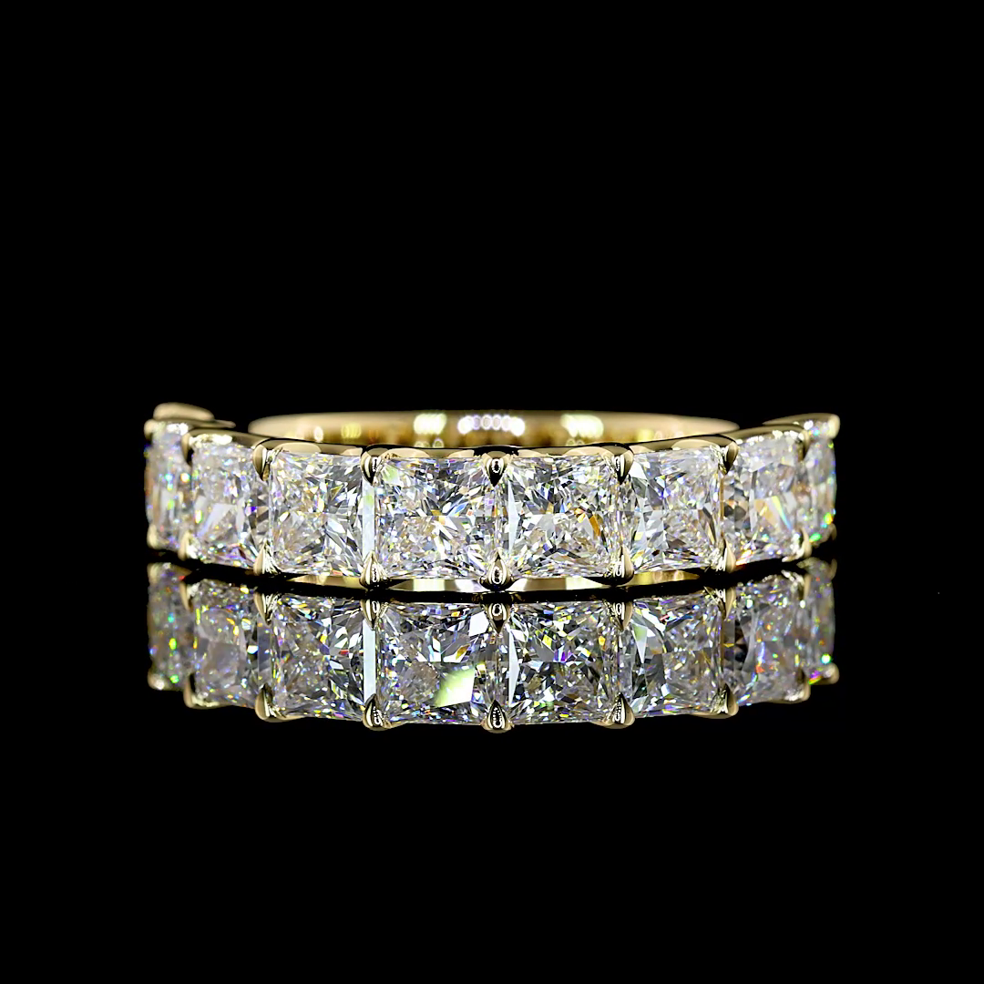 3ctw Princess U Prong Diamond Half Eternity Band
