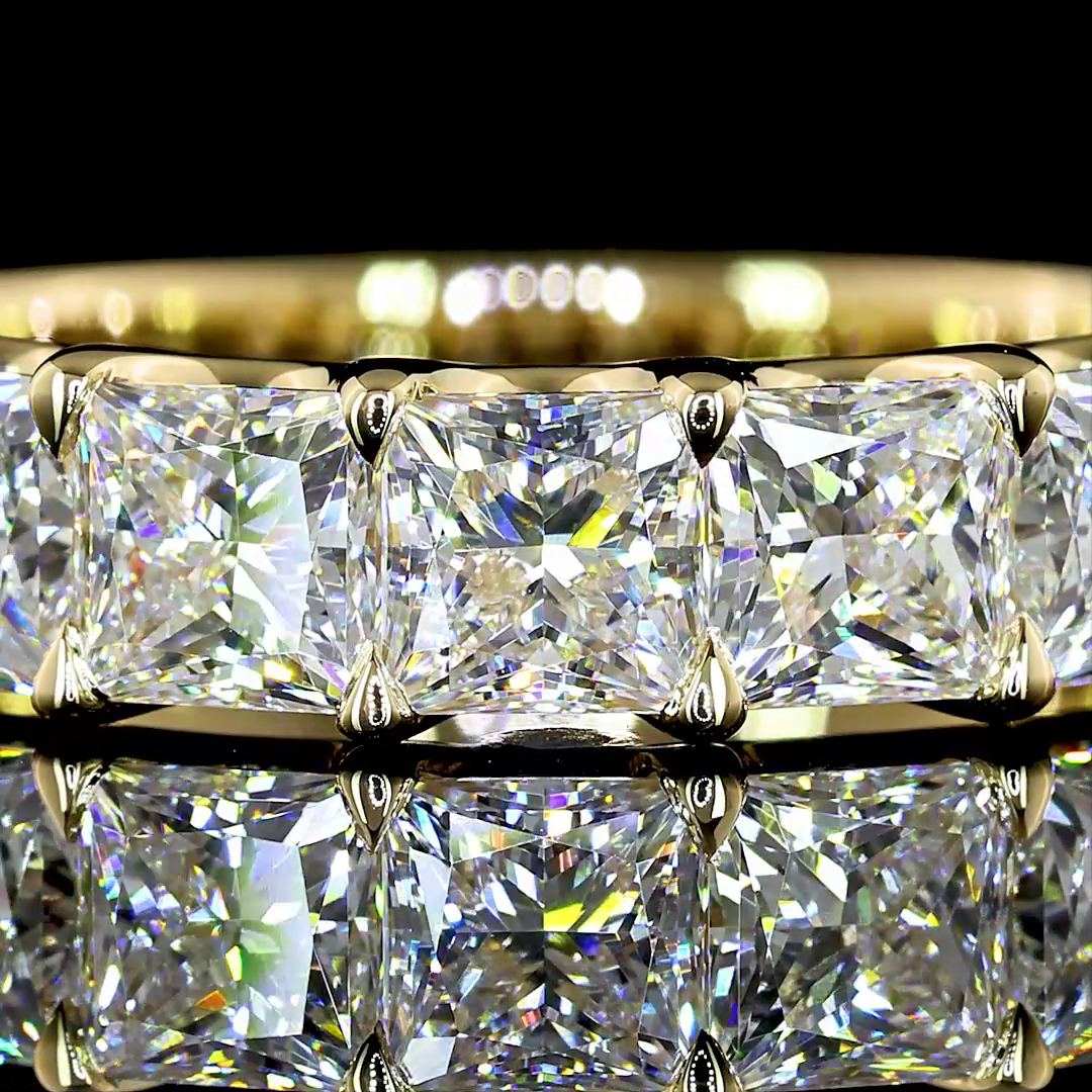 3ctw Princess U Prong Diamond Half Eternity Band