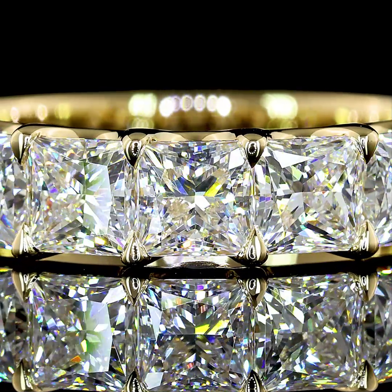 3ctw Princess U Prong Diamond Half Eternity Band