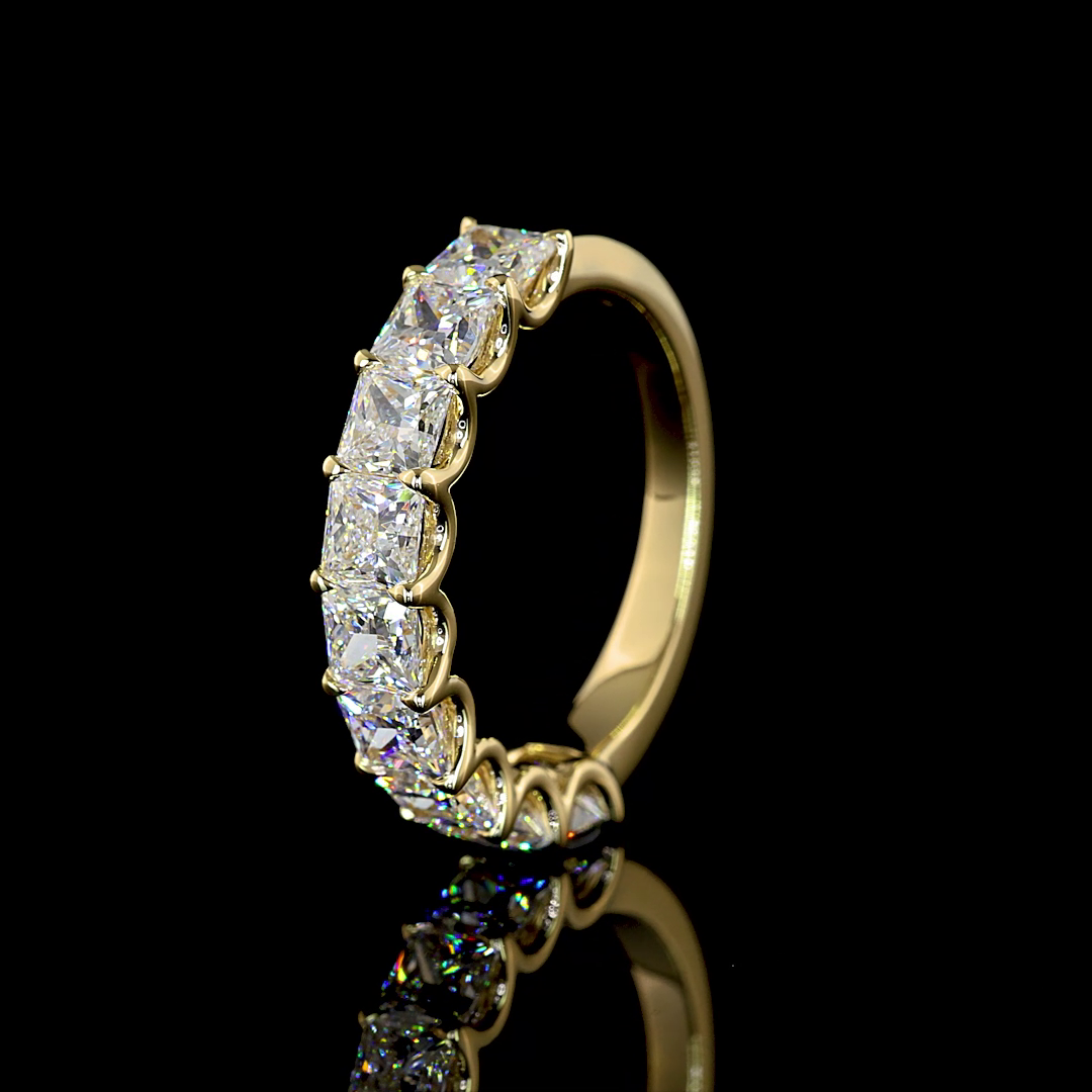 3ctw Princess U Prong Diamond Half Eternity Band