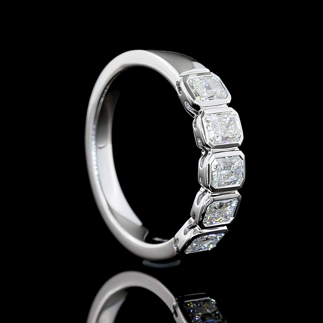 1ctw Prong Radiant Five Stone Band