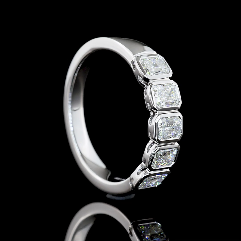 1ctw Prong Radiant Five Stone Band