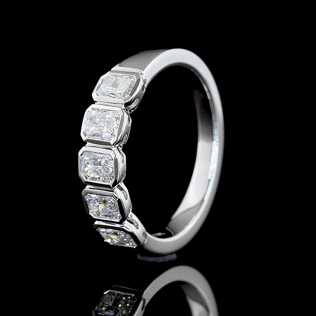 1ctw Prong Radiant Five Stone Band