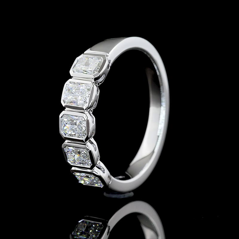 1ctw Prong Radiant Five Stone Band