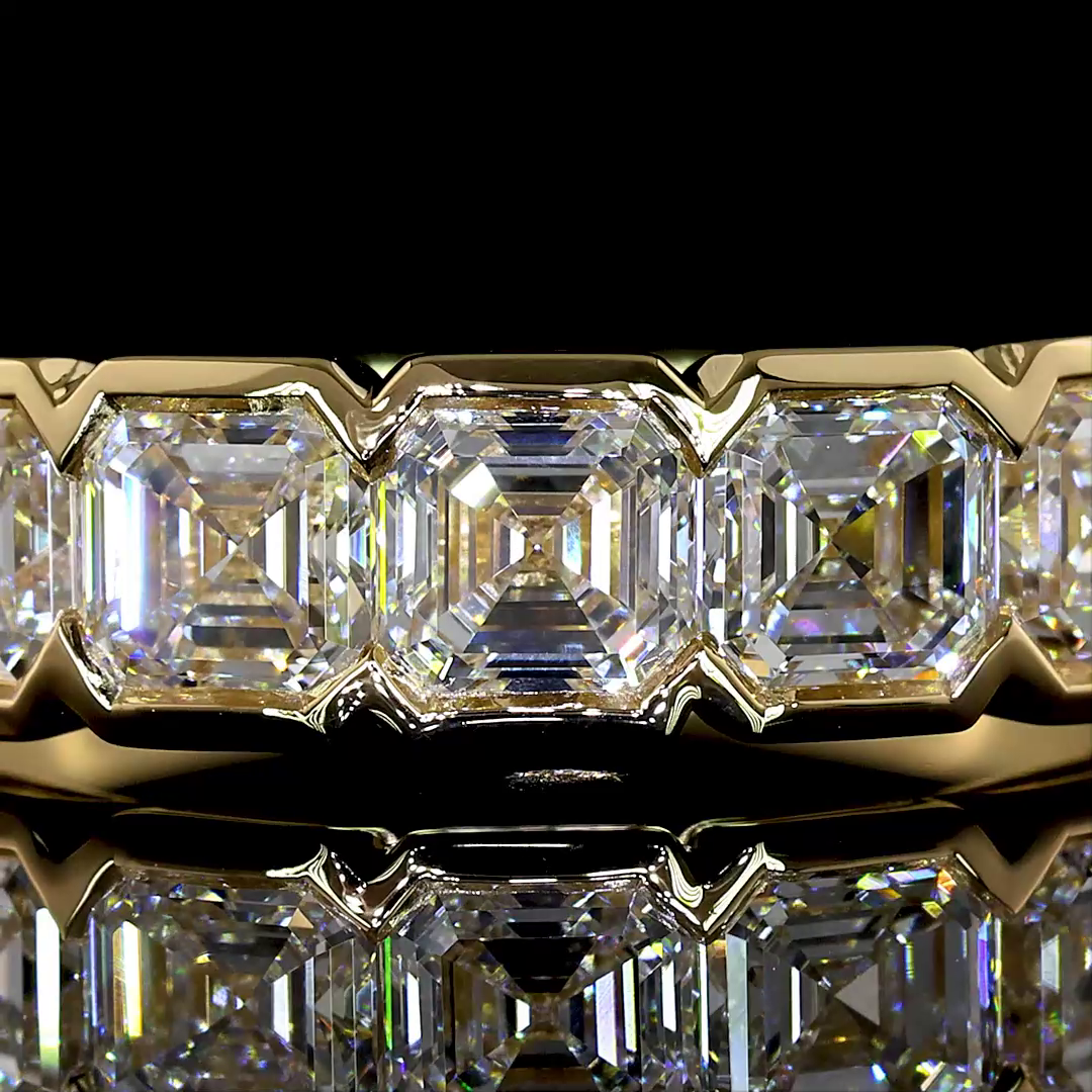 2ctw Half Bezel Asscher Seven Stone Band