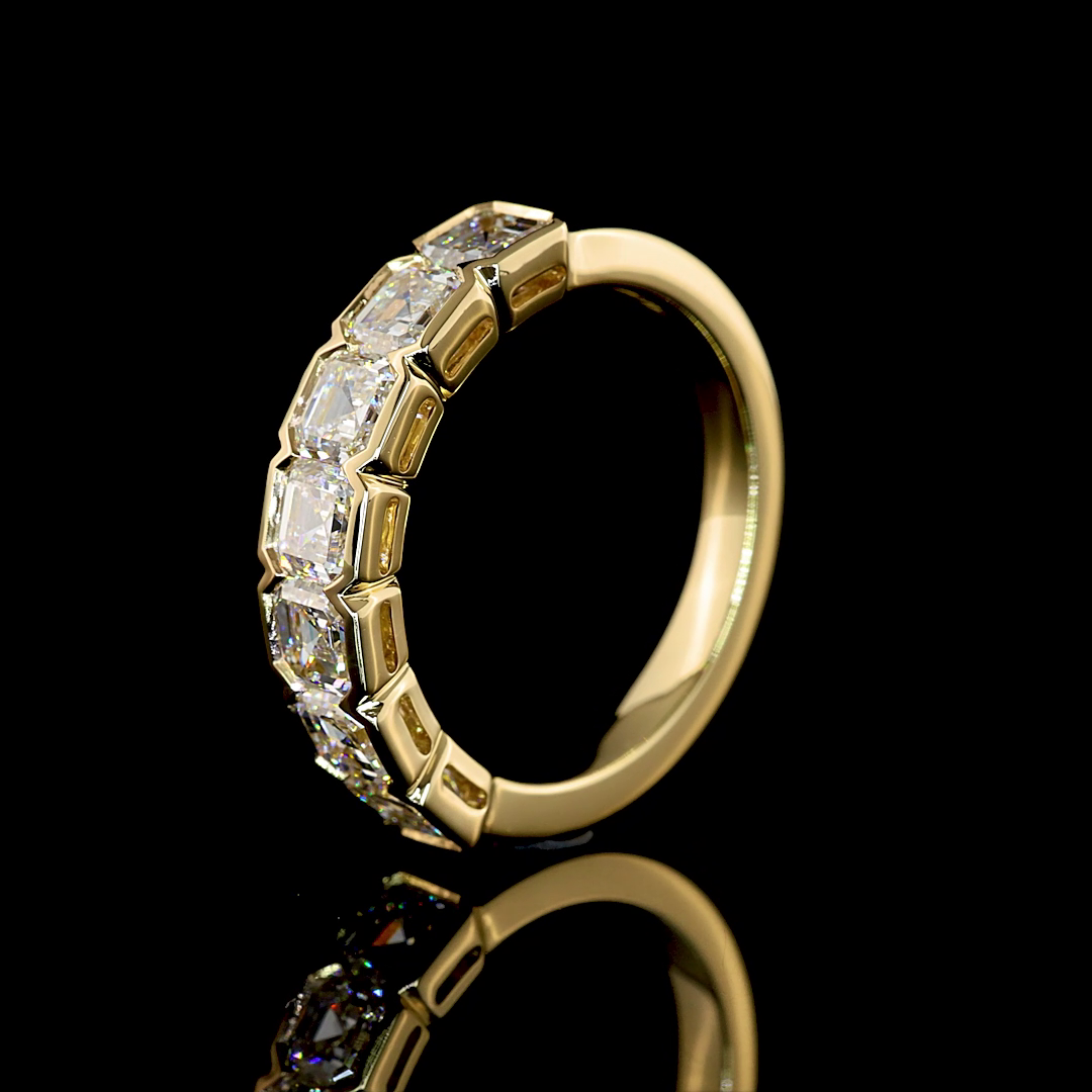 2ctw Half Bezel Asscher Seven Stone Band
