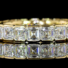 3ctw Asscher Half Bezel Diamond Eternity Band