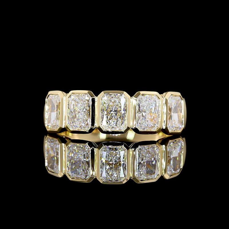 2ctw Bezel Radiant Five Stone Band