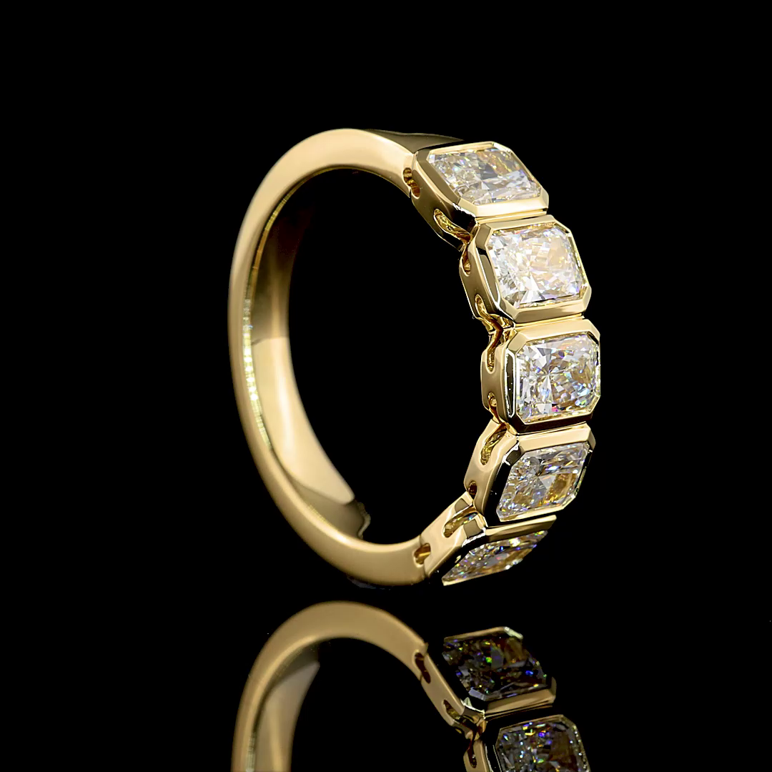 2ctw Bezel Radiant Five Stone Band