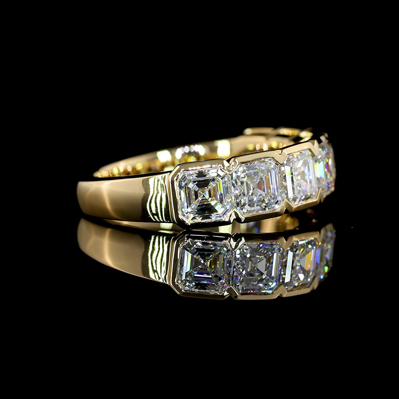 3ctw Half Bezel Asscher Seven Stone Band