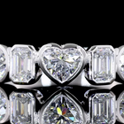1ctw Bezel Heart & Round Five Stone Band