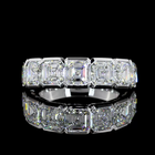 5ctw Asscher Half Bezel Diamond Half Eternity Band