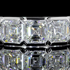5ctw Asscher Half Bezel Diamond Half Eternity Band