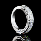 5ctw Asscher Half Bezel Diamond Half Eternity Band