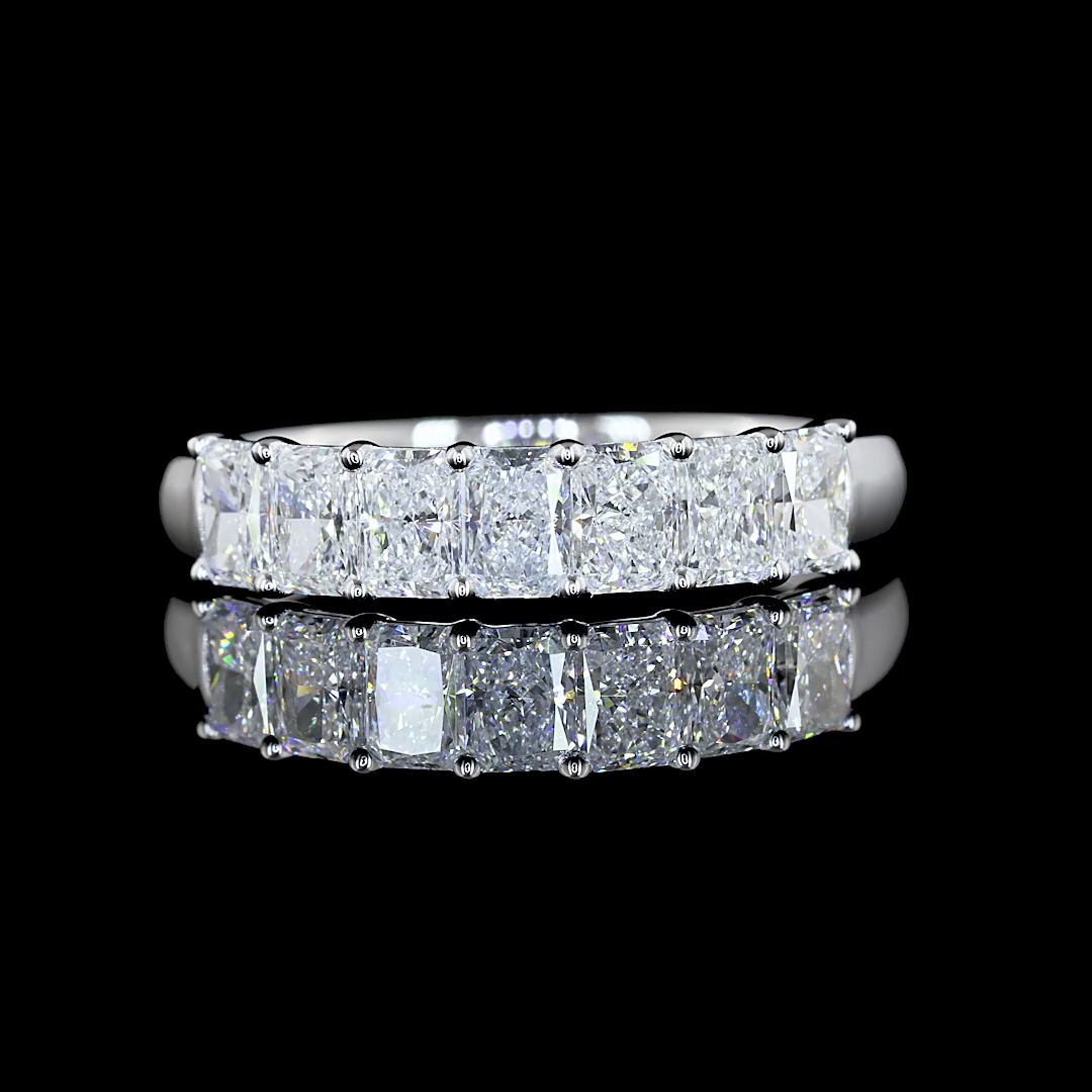 1ctw Bezel Radiant Seven Stone Band
