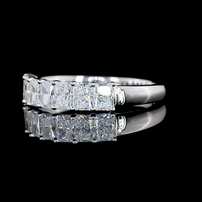 1ctw Bezel Radiant Seven Stone Band