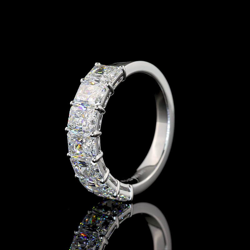 3ctw Prong Radiant Seven Stone Band