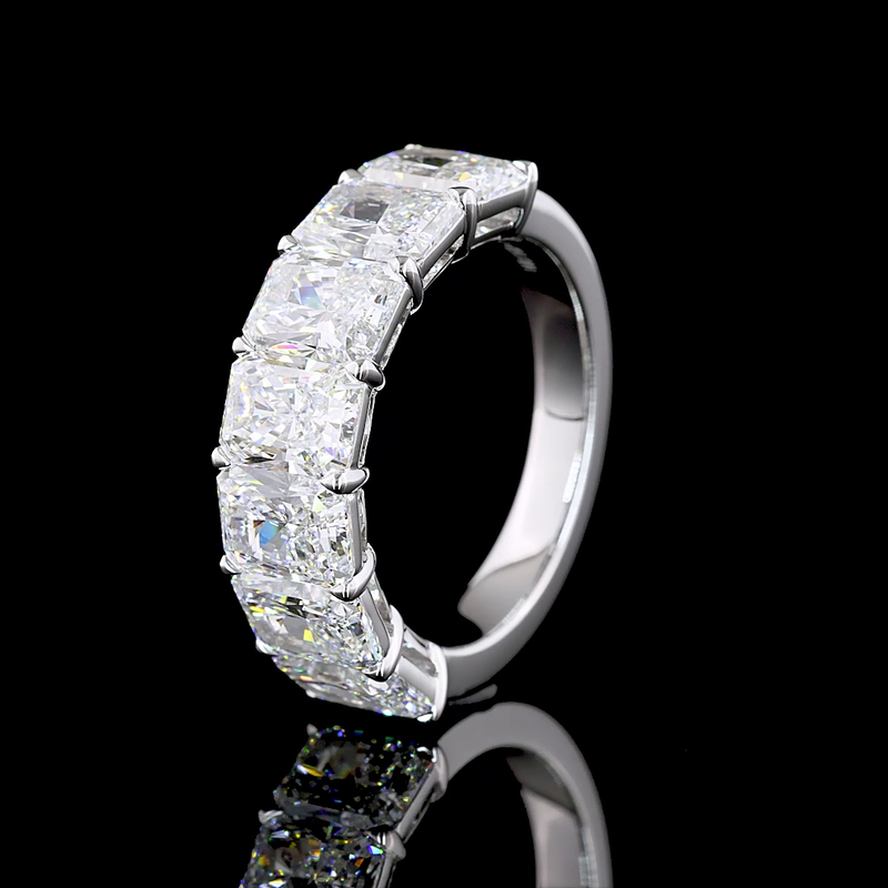 5ctw Prong Radiant Seven Stone Band