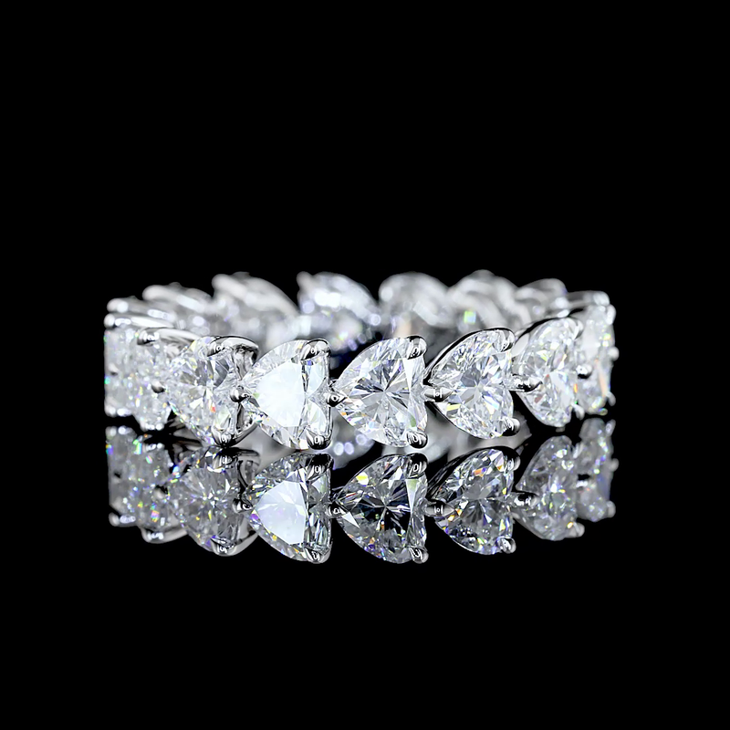 4ctw Heart East West Prong Diamond Eternity Band