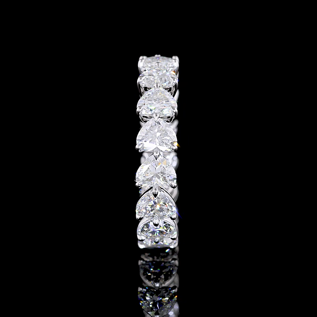 4ctw Heart East West Prong Diamond Eternity Band