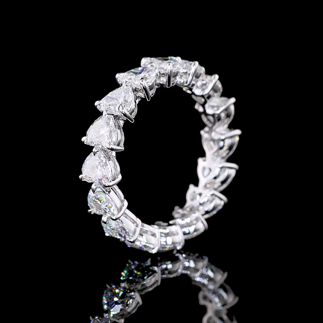 4ctw Heart East West Prong Diamond Eternity Band