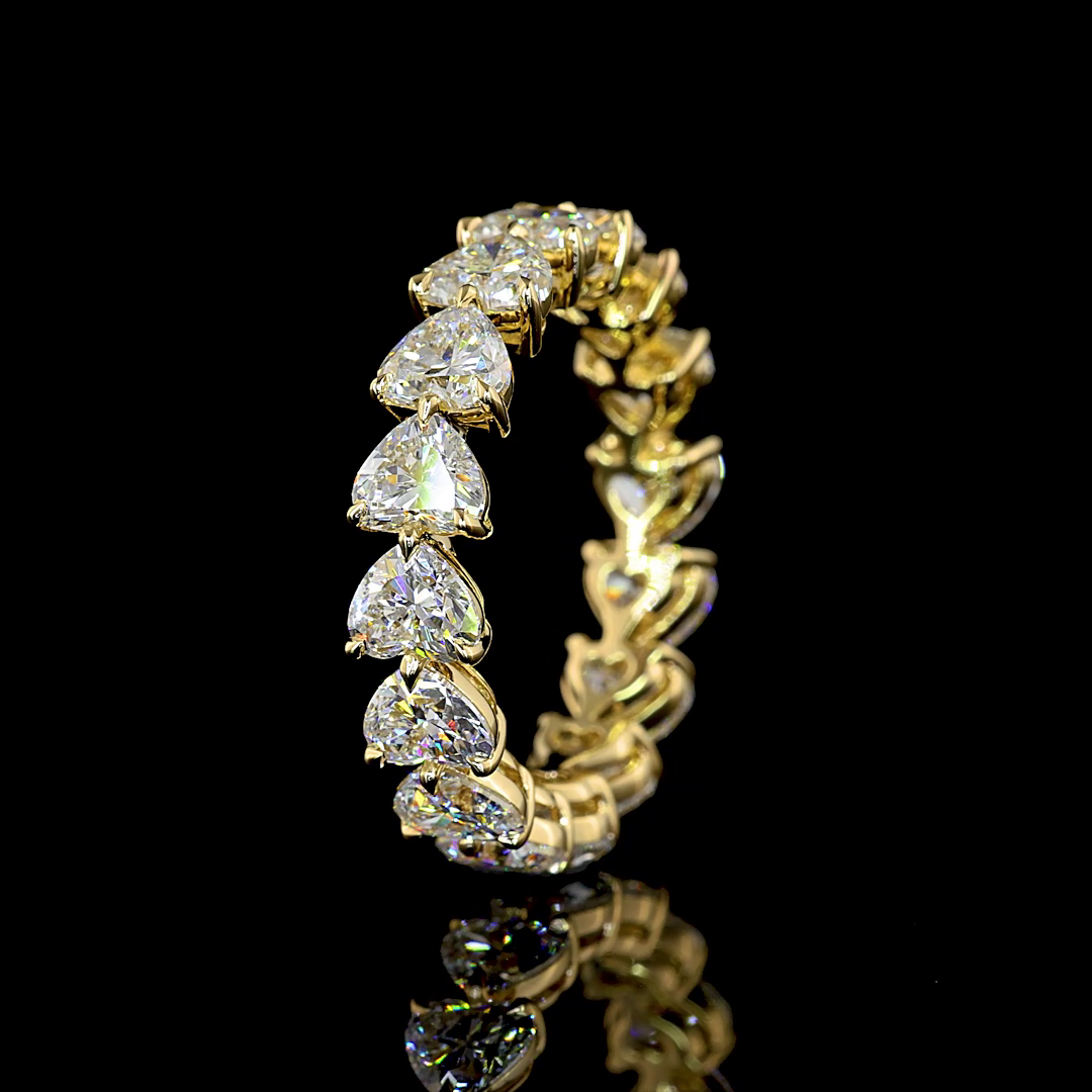 4ctw Heart East West Prong Diamond Eternity Band