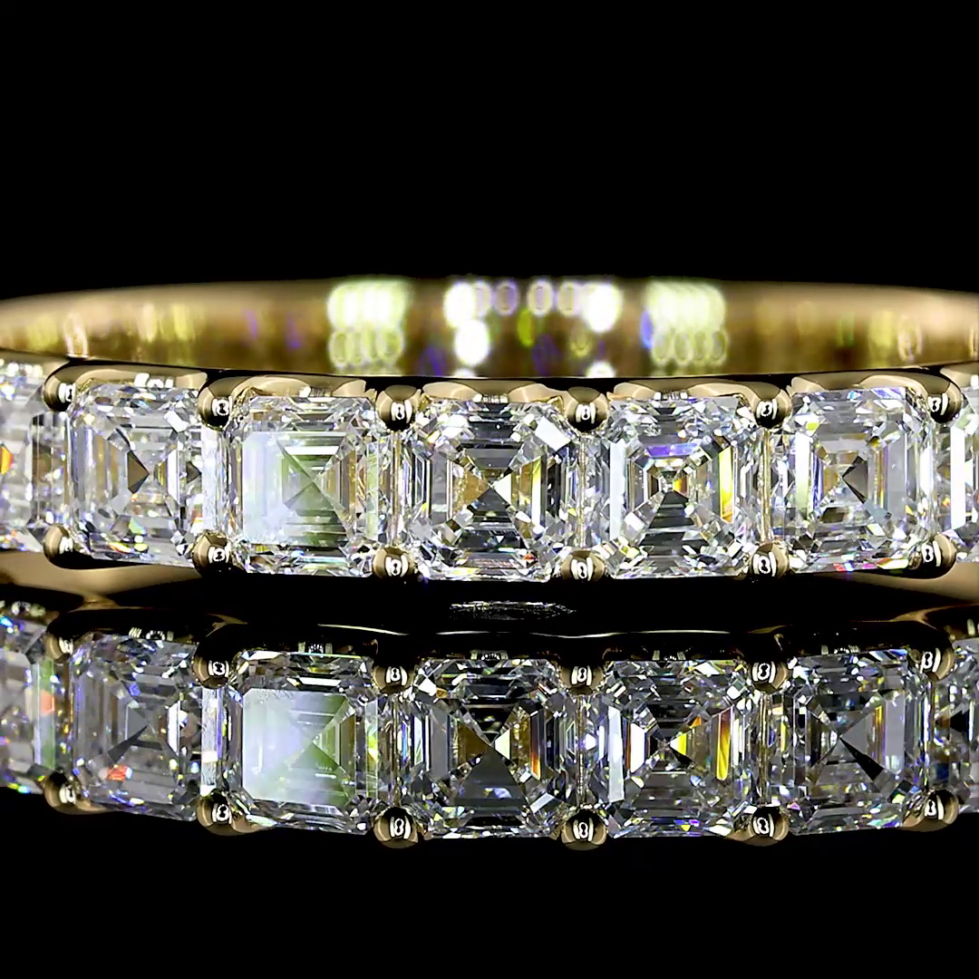 1ctw U Prong Asscher Half Eternity Band