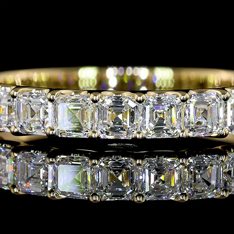 1ctw U Prong Asscher Half Eternity Band