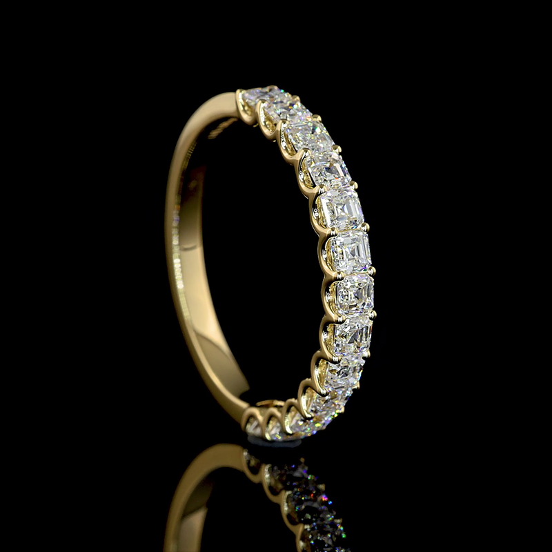 1ctw U Prong Asscher Half Eternity Band