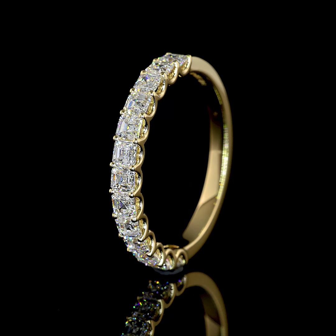 1ctw U Prong Asscher Half Eternity Band